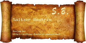 Saltzer Beatrix névjegykártya